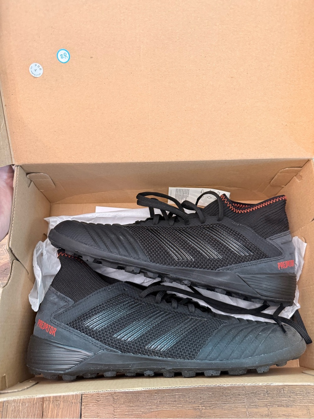 Adidas Predator 19.3 TF D97961 Men’s 10 Black Red Turf Soccer Shoes NEW OG Box